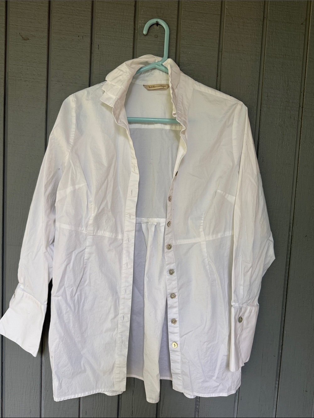 Soft Sorroundings White  Button down Shirt M